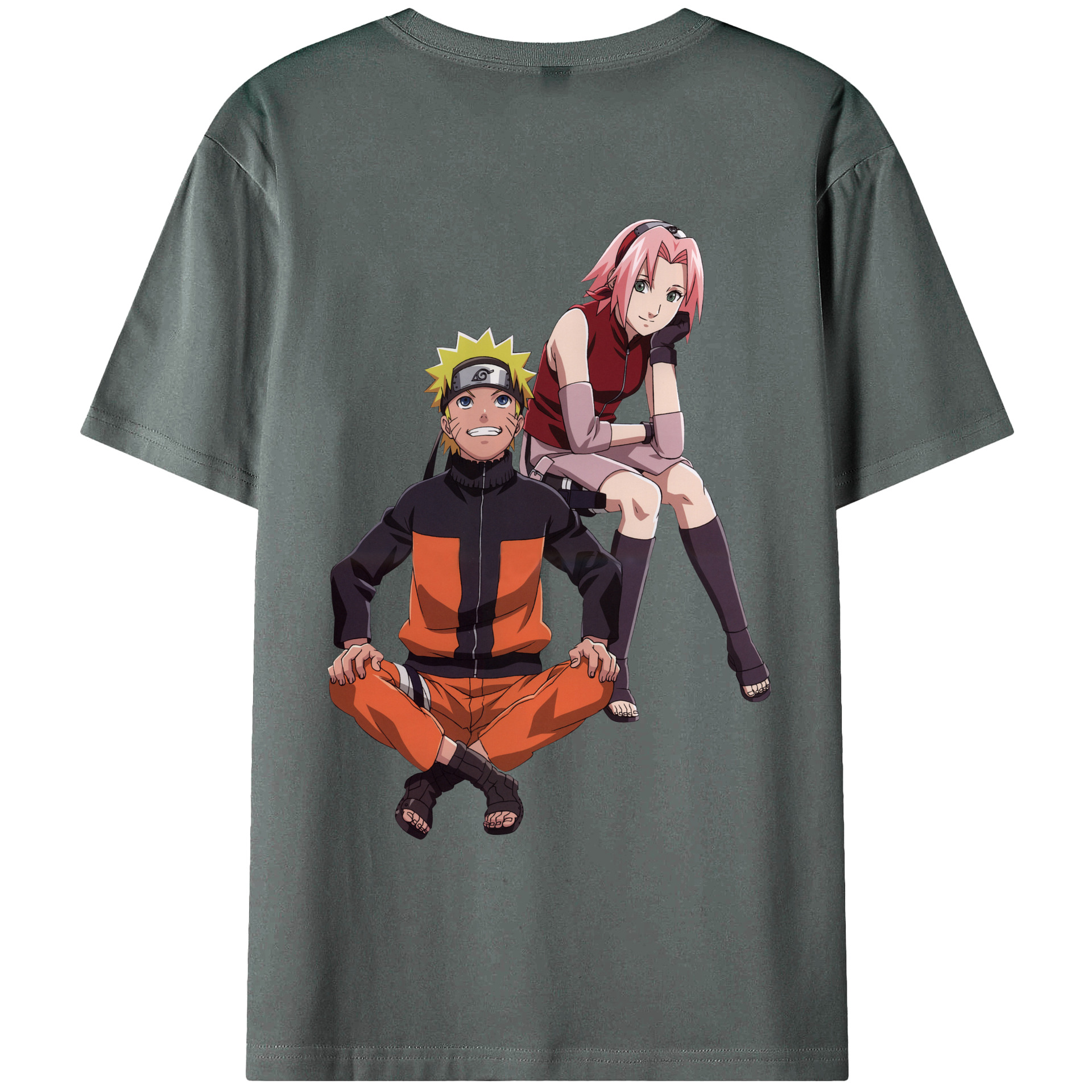 （画像用） NARUTO -ナルト- うずまき ナルト Uzumaki Naruto 綿100％ メンズ半袖Tシャツ（バックプリント） 通気性